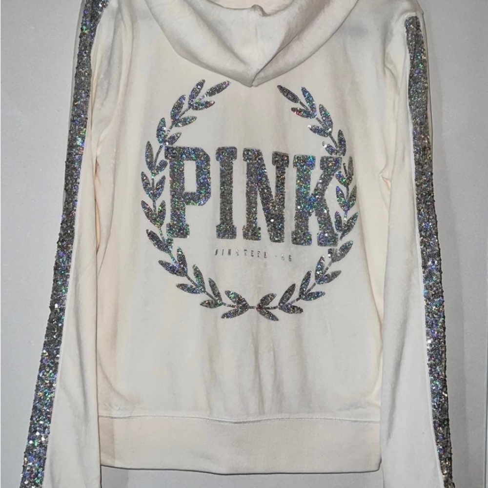 ✨VERY RARE✨VS PINK LARGE BLING VELOUR HOODIE